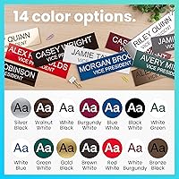 Vista 4 de ExcelMark Placa de identificación grabada personalizada de 2 x 8 pulgadas con esquinas cuadradas