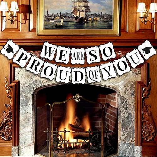 Miniatura 1 de KatchOn, Cartel con texto en inglés We are So Proud of You  XtraLarge 14 pies, No DIY  Cartel de graduación para decoraciones de graduación en