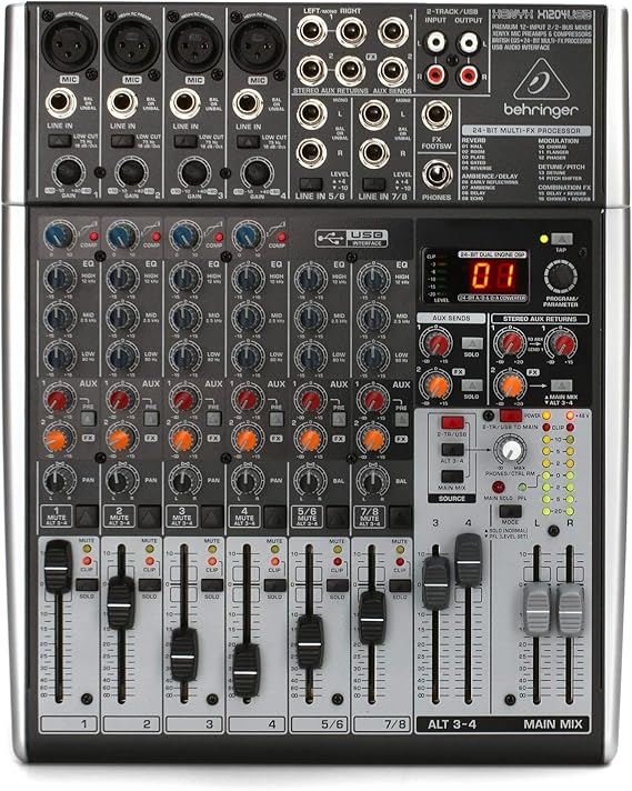 Behringer XENYX X1204USB Premium 12Input 2/2Bus Mixer mit XENYX Mic