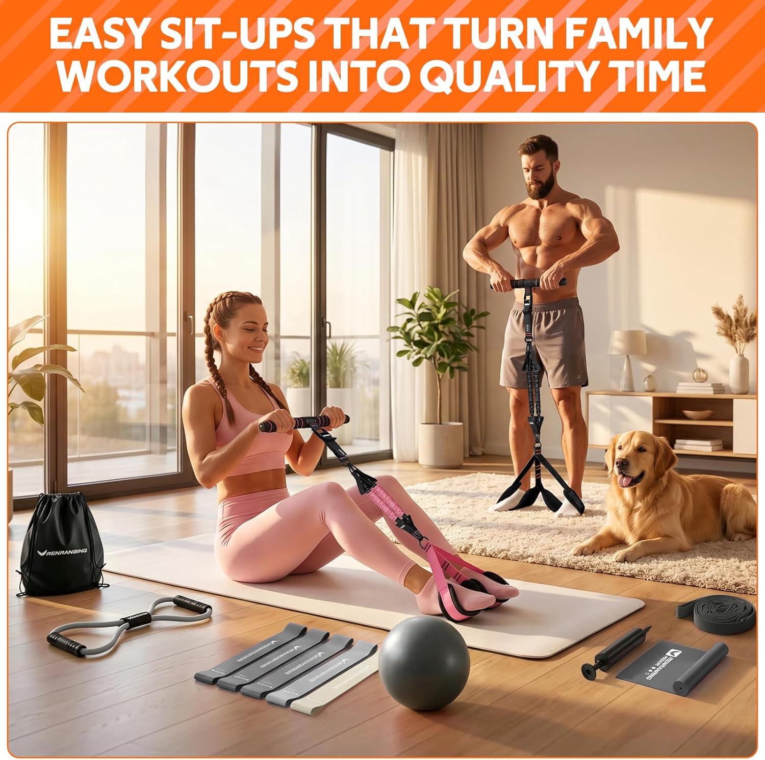 Upgraded Durable Pedal Resistance Band Set with Handle,Exercise Equipment