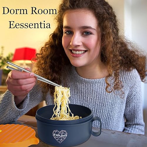 Miniatura 8 de AI LOVE PEACE Tazón para ramen, 40 onzas, para cocinar fideos en microondas para ramen, Pho, sopa y pasta, apto para lavavajillas y portátil, ideal