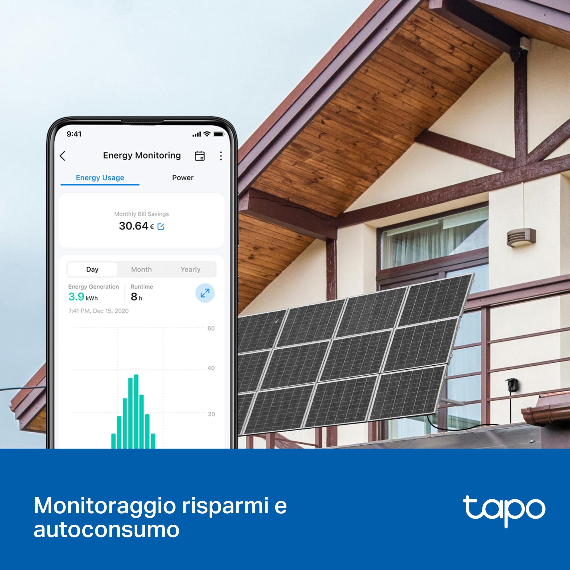 Tapo P410M Presa Smart Esterna WiFi Matter IP54 Energia Alexa Google Timer — immagine 5 di 13