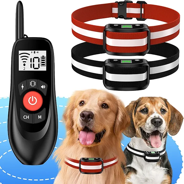 VIVIDVISTA Wireless Dog Fence for 2 Dogs - Adjustable up to 1640ft Electric Fence, 185 Days Standby Time Training Collar, Pet Containment System with 3 Training Modes, Flash Light and Waterproof