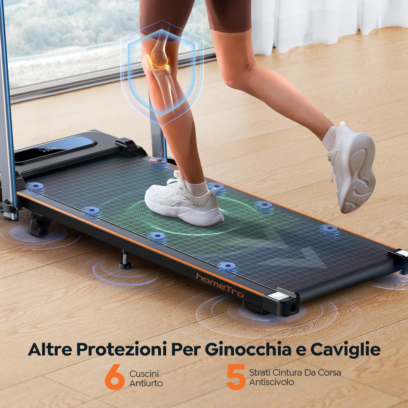 Tapis Roulant Pieghevole 2 in 1 per Casa - Walking Pad con Pendenza Regolabile, Schermo LED e Telecomando - Compatibile App, Design Salvaspazio per Sotto Scrivania/Ufficio