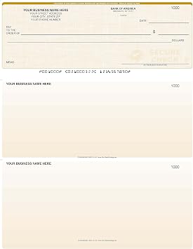 ABC Computer Voucher Checks Compatible w/QuickBooks Check on Top, Gold Linen 250 Sheets