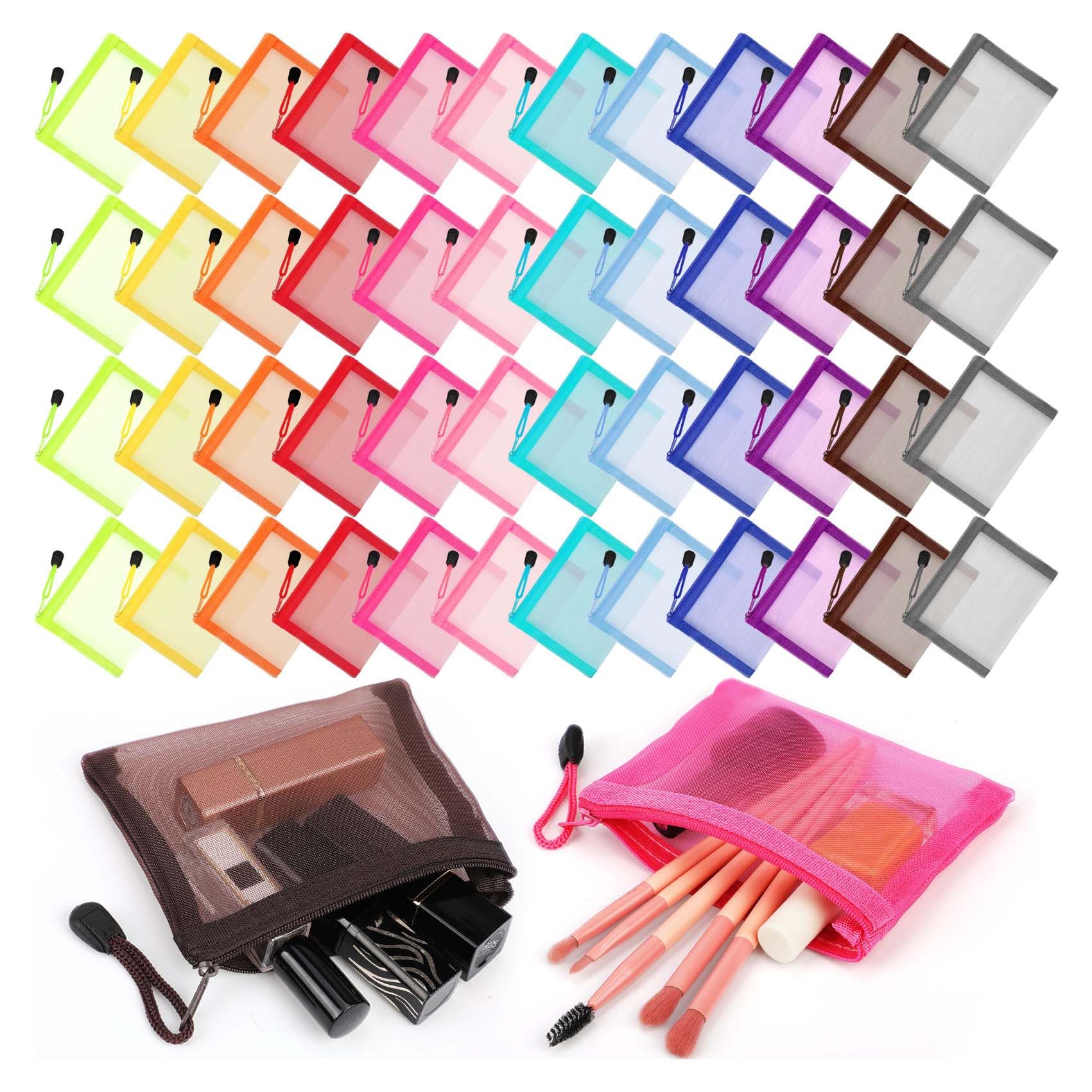 20 Pcs Small Zipper Pouch Mini Zipper Mesh Bags 5 x 4 Inch Small Travel Pouch Organizer Nylon Mini Makeup Pouch Portable Mesh Storage Bag Beauty Lipstick Cosmetic Bags Accessories, 12 Colors