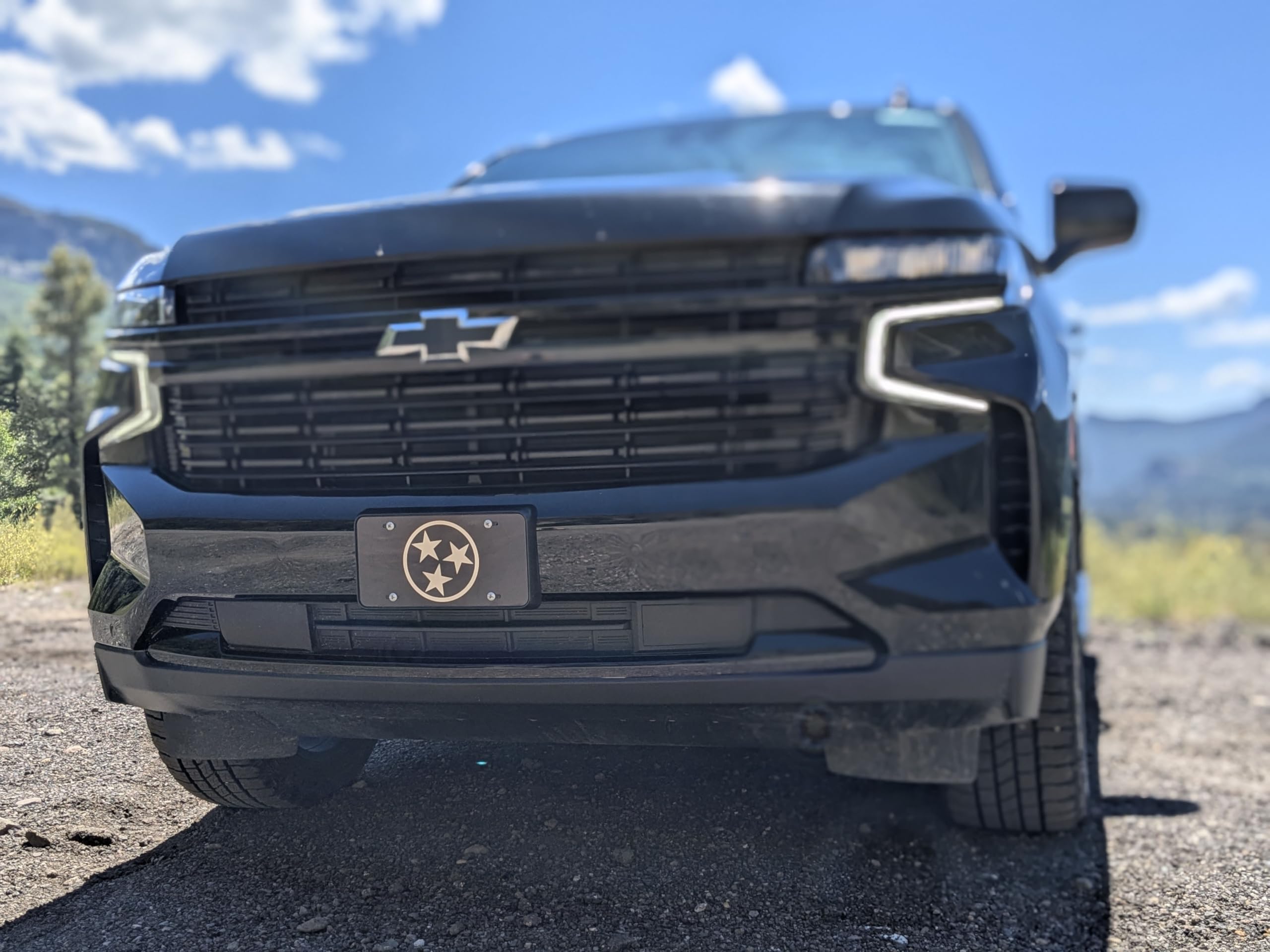 Tennessee Flag Silhouette License Plate TN Silver Flag Auto Tag