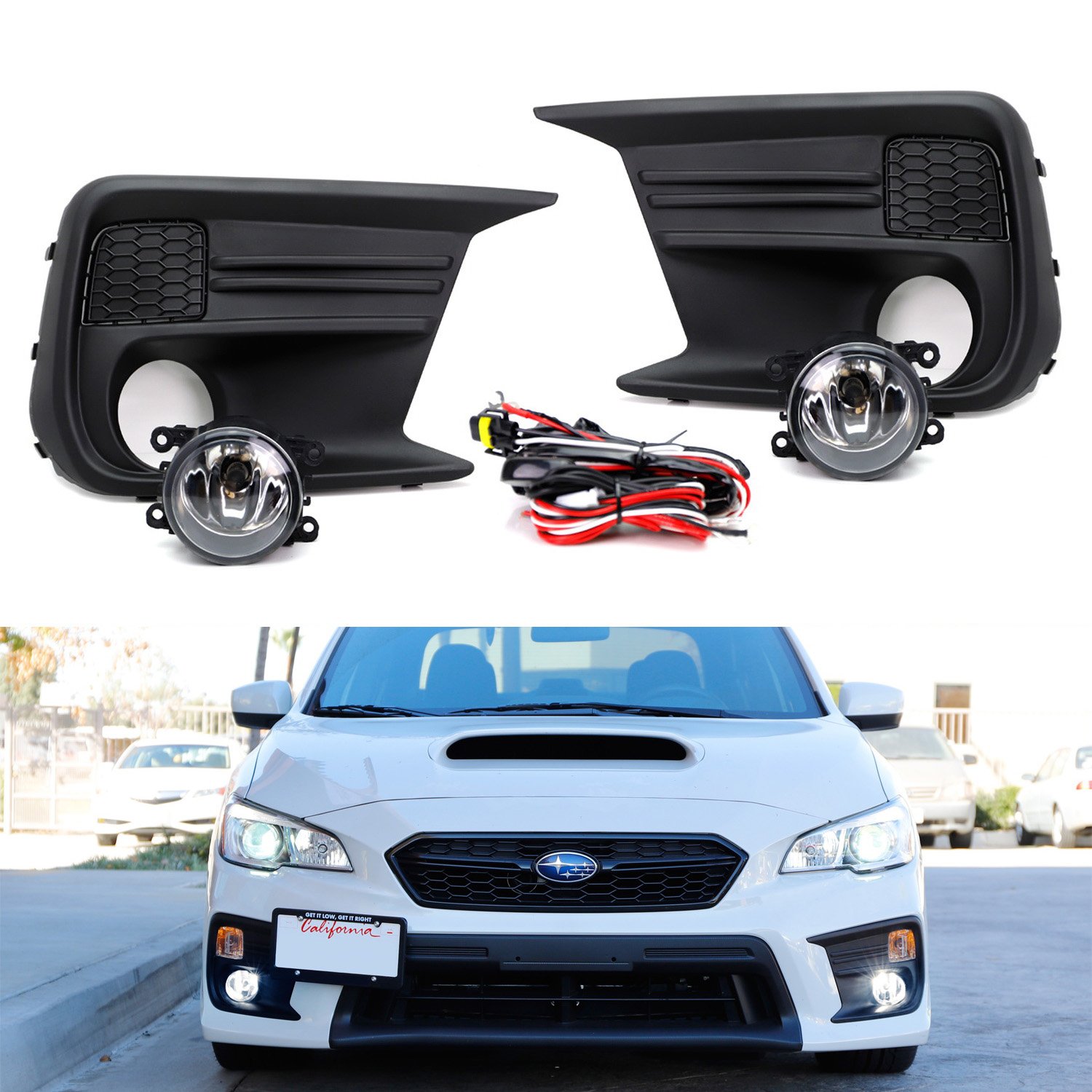 Buy iJDMTOY Left/Right Driver/Passenger Clear Lens Complete Set Fog Light Kit with Foglamp Bezel