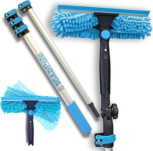 IGADPole - Limpiador de ventanas de 6 pies - Equipo profesional de lavado de ventanas - Kit de limpieza de ventanas para el hogar - Herramienta
