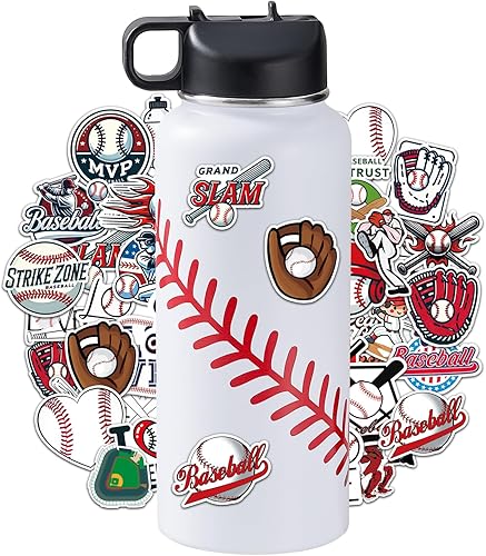 Miniatura 10 de Botellas de agua de baloncesto para niños de 18 onzas y 100 calcomanías de baloncesto deportivas aisladas de acero inoxidable, accesorios de