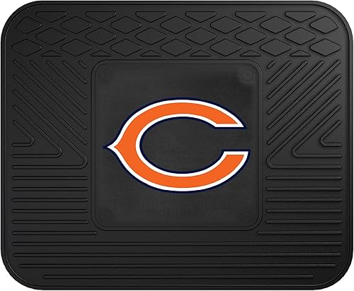 FANMATS 9997 Chicago Bears Back Row - Tapete utilitario para automóvil 1 pieza 14 pulgadas x 17 pulgadas protección para todo tipo de clima ajuste
