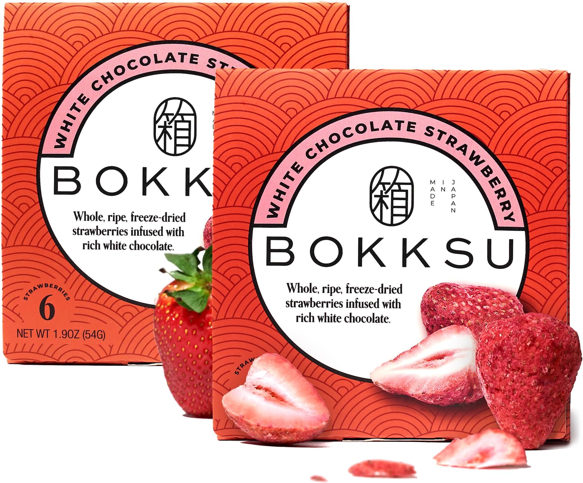 - Bokksu White Chocolate-Infused Freeze Dried Strawberries 6-Piece Box (2-Pack) - Authentic Japanese Individually Wrapped Freeze Dried Strawberry Fruit Snacks in Elegant Gift Box