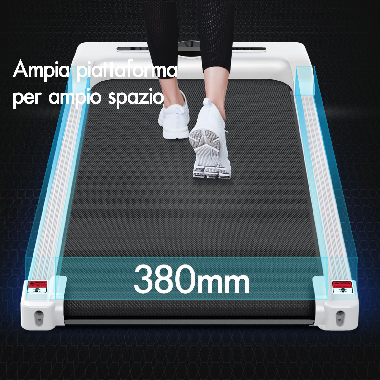 BLACK LORD Tapis roulant sotto la scrivania, tapis roulant pieghevole portatile 2 in 1