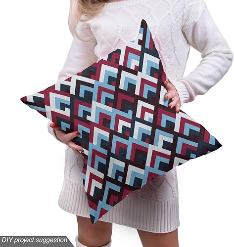 Miniatura 5 de Ambesonne Tela abstracta de The Yard, diseño geométrico con forma de triángulo moderno en tonos degradados, tela decorativa para tapicería y acentos