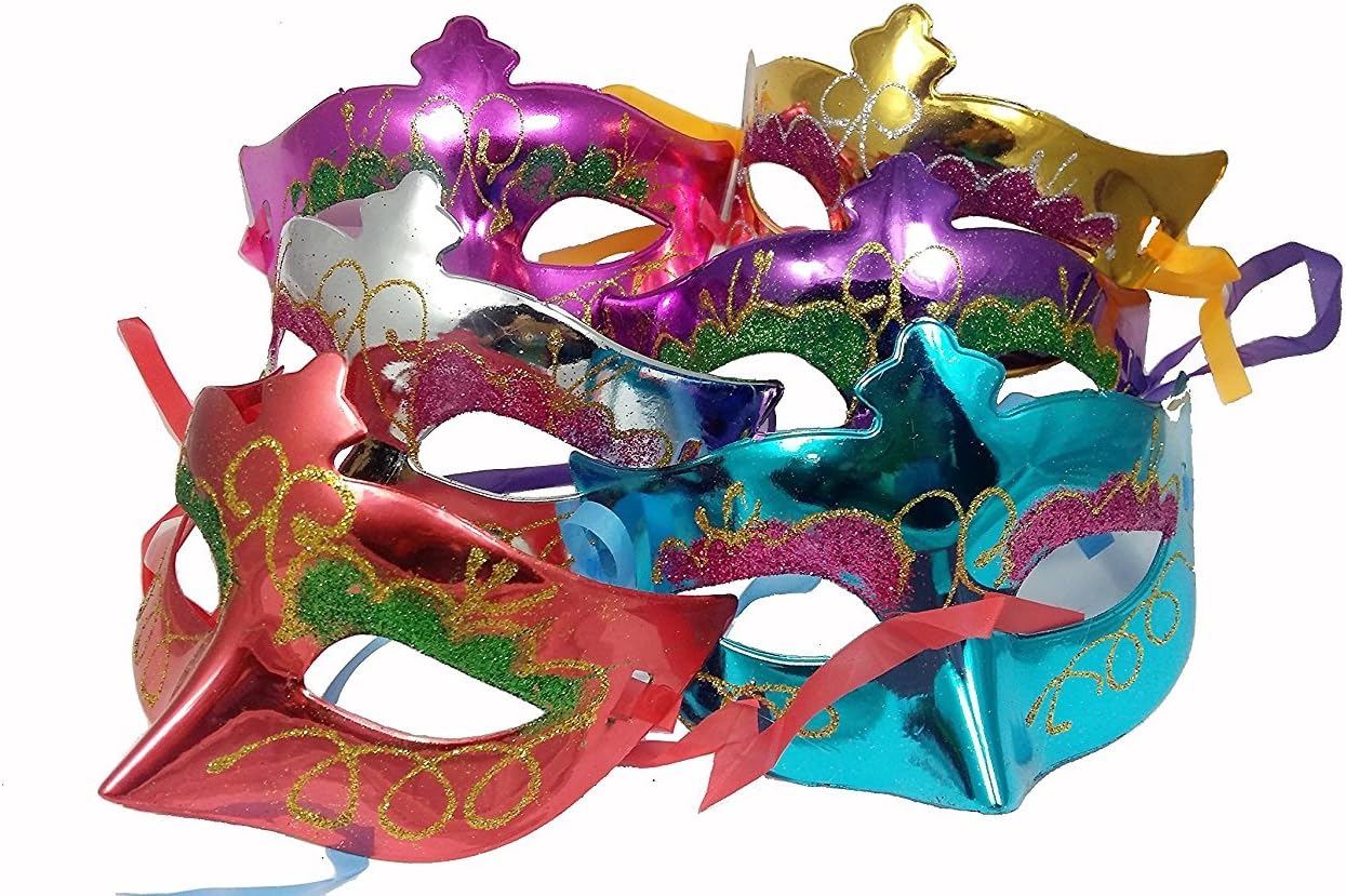 FAVELA Eye Mask for Halloween/Xmas Party,Birthday Party/Adult Party for Men and Women Masquerade Ball Mask Venetian Party (Pack of 6)