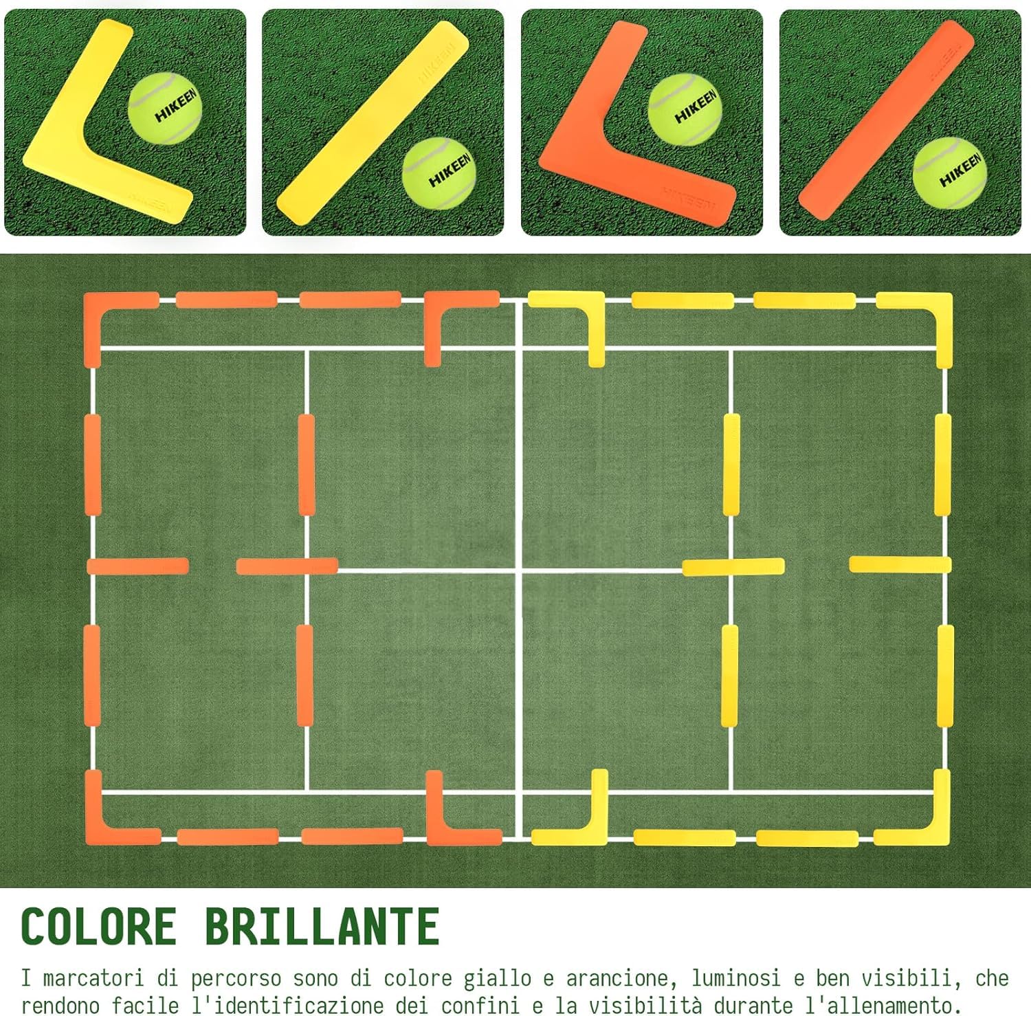 BOOSTEADY Kit di Marcatori per le Linee del Campo Anti-scivolo e Resistenti al Vento 28 Pezzi o 84 Pezzi, Campo di Rete per Pickleball per Campi all'aperto e al Coperto