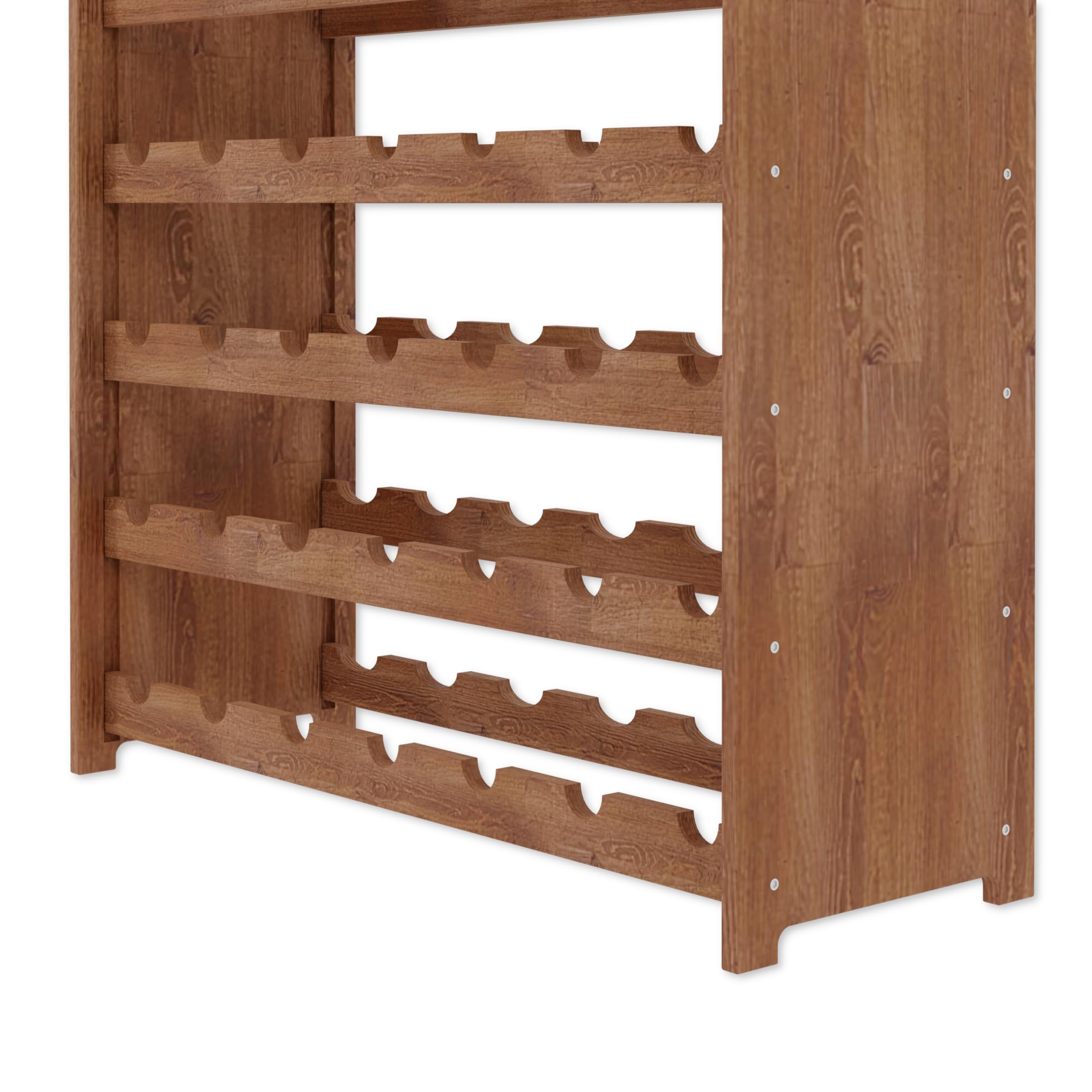 Lenmar, Wählen Sie Ihre Farbe, RW-3-63, Weinregal aus Holz, 118 x 72 x 26,5 cm, für 63 Flaschen, 9 liegen, Natur, Braun, Antrazit Flaschenregal für Wein, Lagerung für Flaschen (Braun)