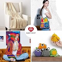 Vista 14 de Red Heart Super Saver - Hilo de salvia ligera, paquete de 3 unidades de 6.98 oz/7 onzas, acrílico, 4 medianos (peinado), 364 yardas, tejido/ganchillo