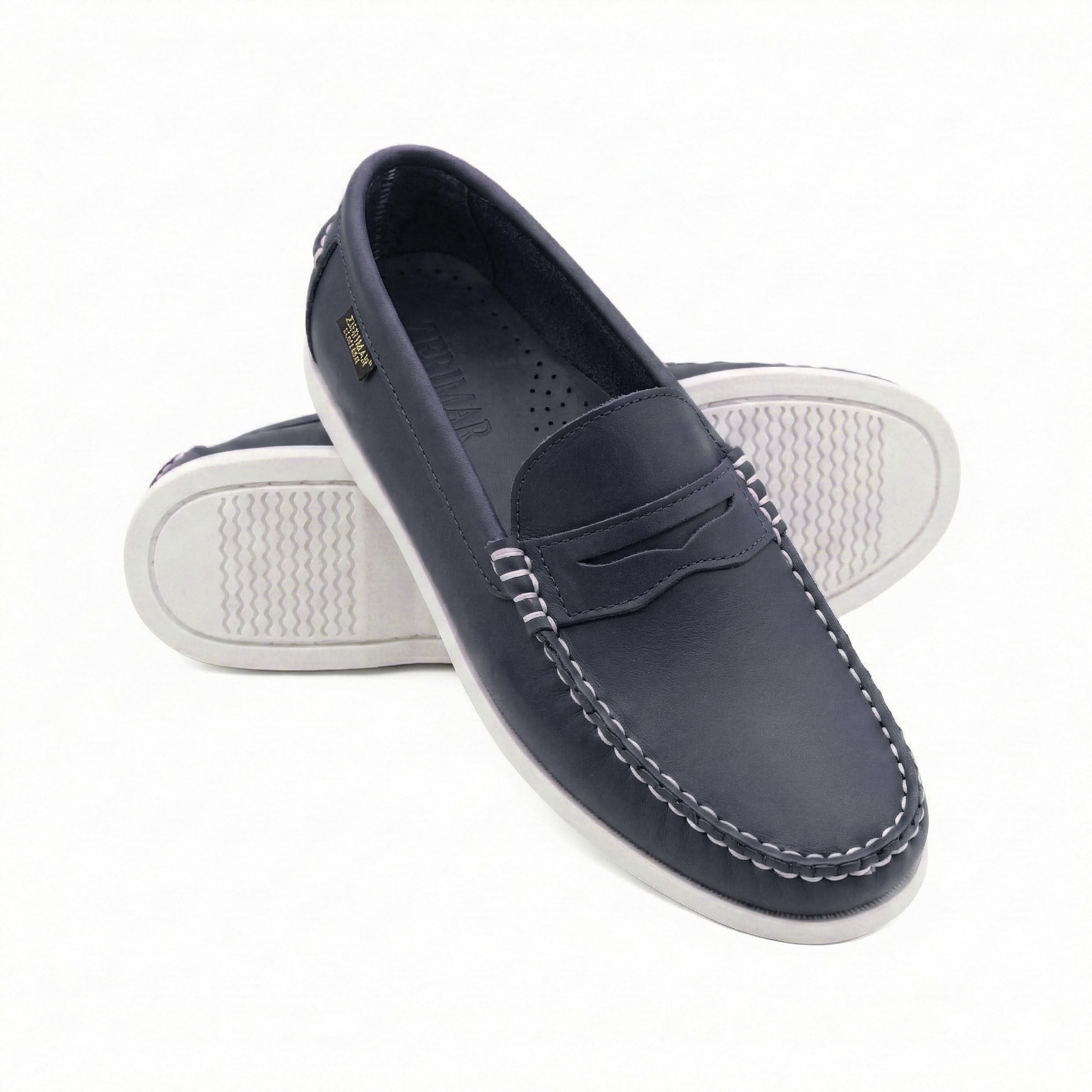 Zerimar Mocassino nautico da uomo in vera pelle, scarpa casual elegante e leggera per l'uso quotidiano o formale,scarpa comoda con un design moderno