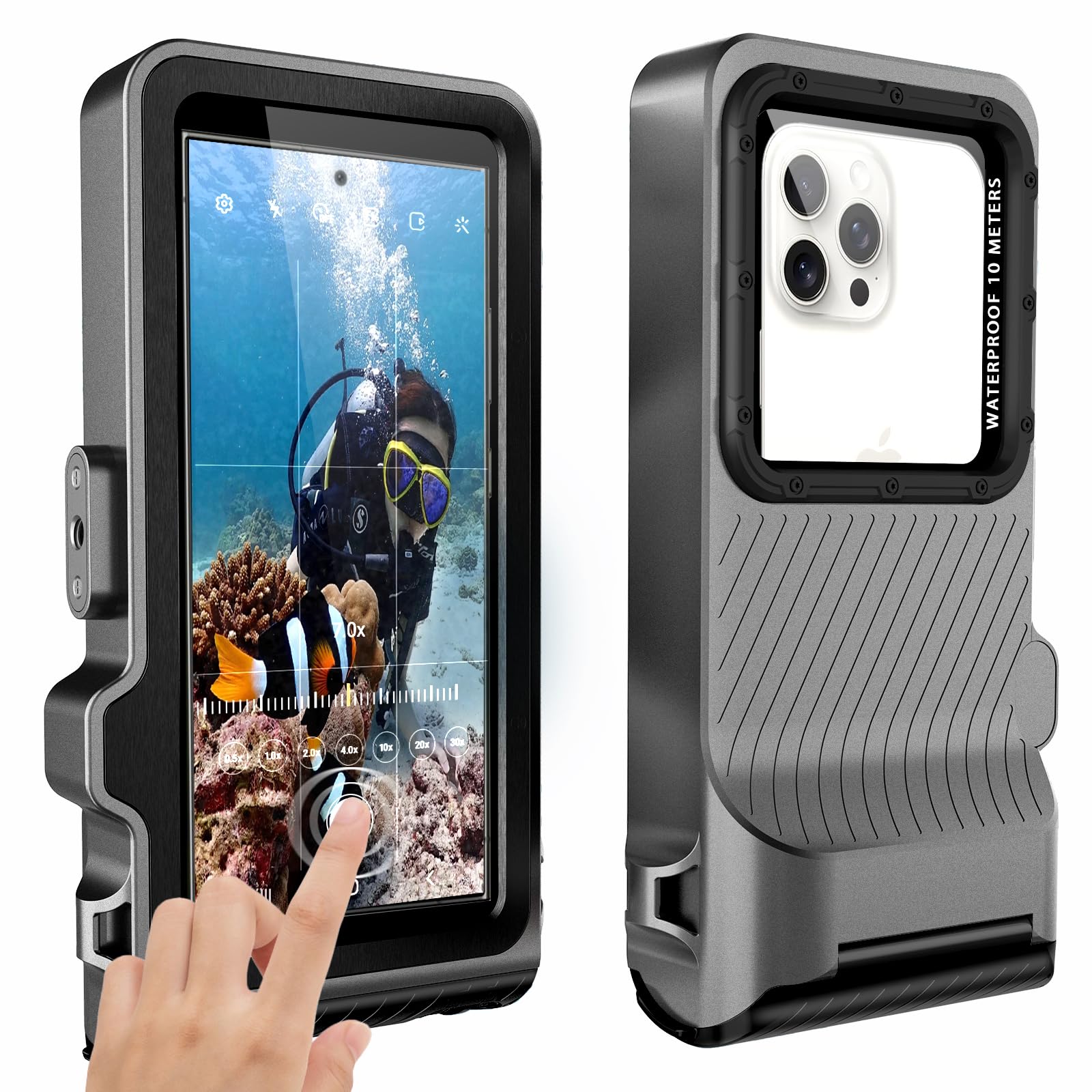 Waterproof Phone Case, Outdoor Diving Snorkeling Swimming Surfing Cover, Underwater Touch Screen Housing for iPhone 16 Pro Max Samsung S25 Ultra No