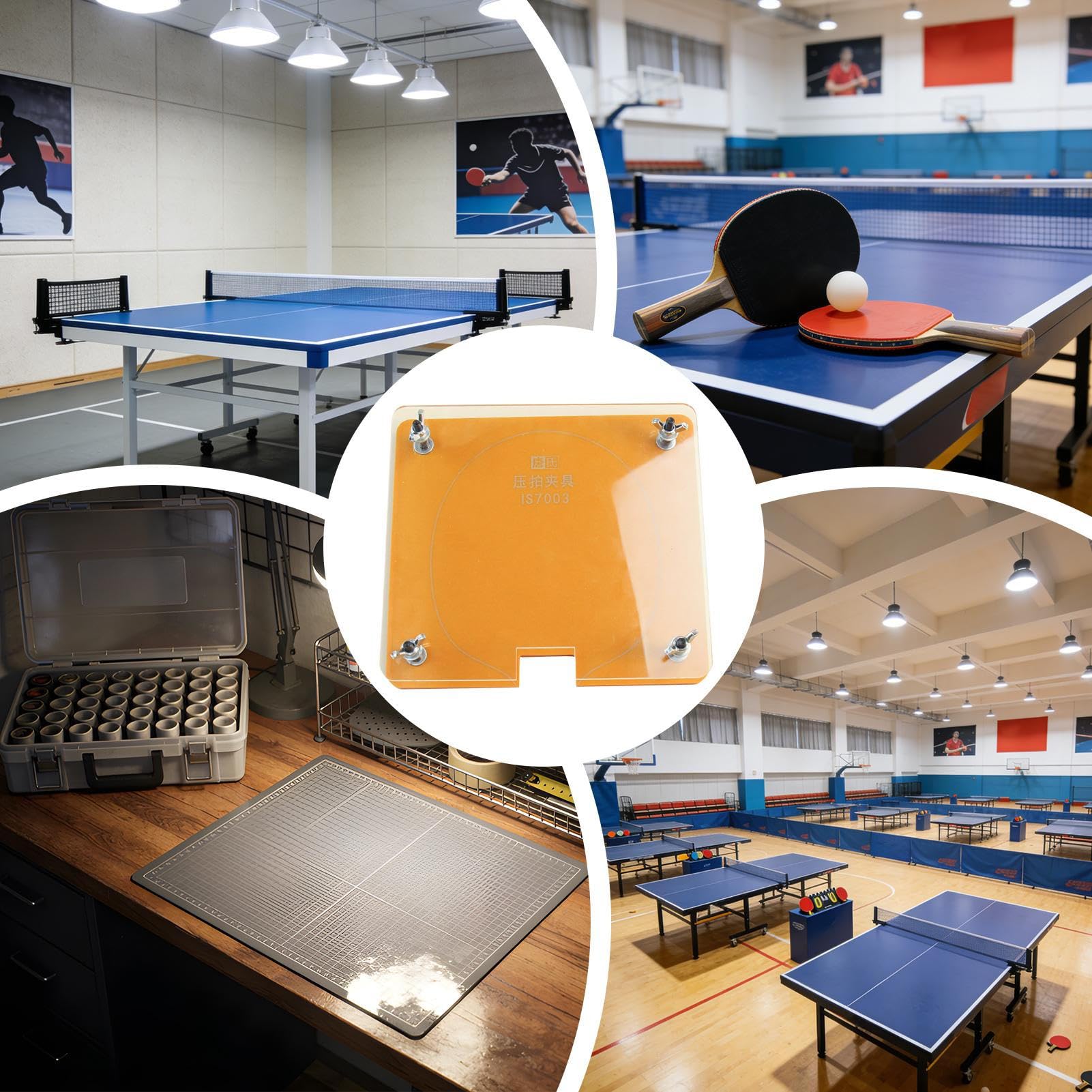 Prensa de raqueta de tenis de mesa – Cortador de goma de raqueta, dispositivo de sujeción ajustable, cortador manual de hojas, herramienta de mantenimiento de raqueta de tenis de mesa | Desarrollo de