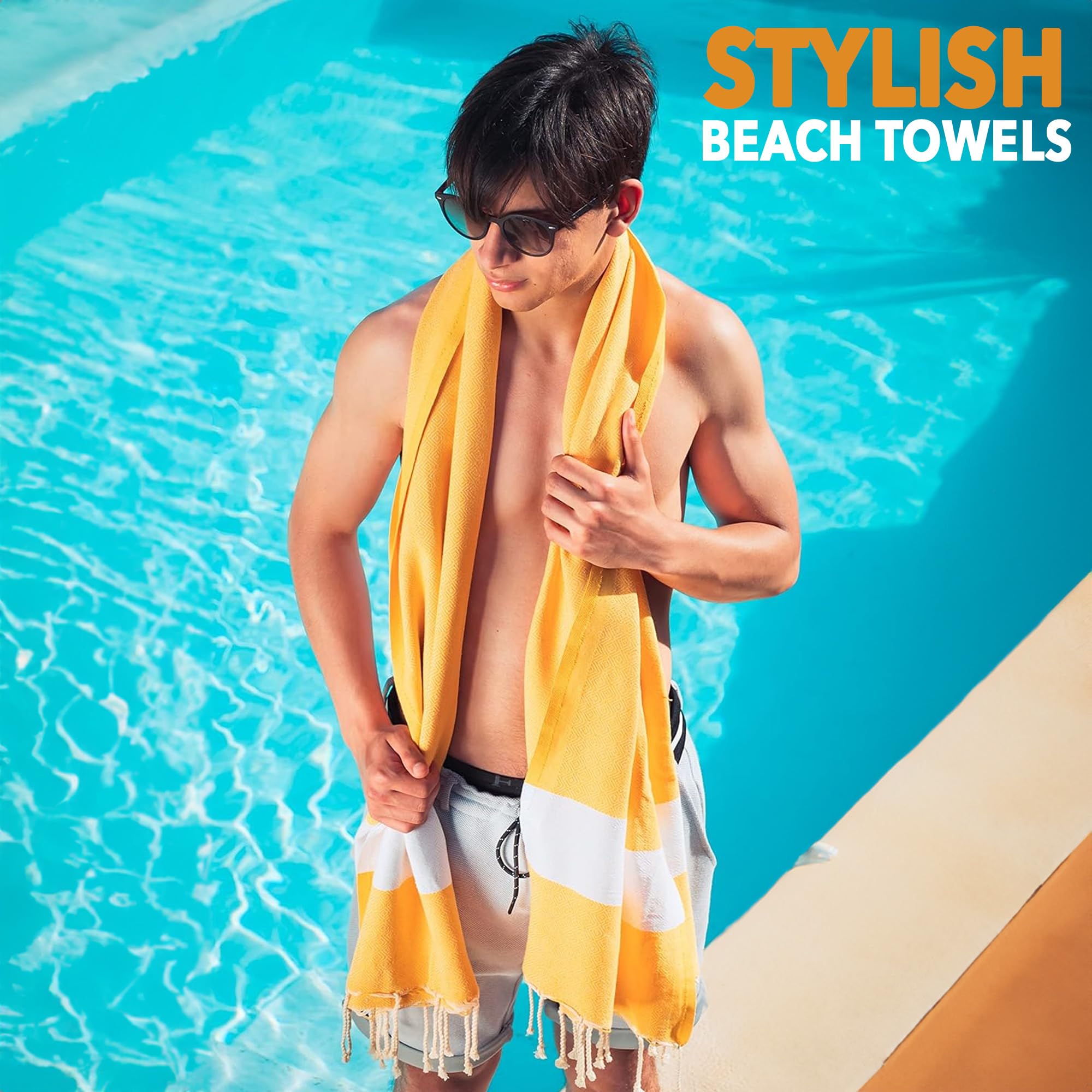 Turkish Peshtemal Towel Set Of 2 - 100% Cotton, Fast Drying - View #5