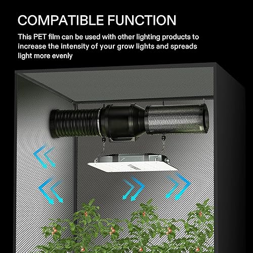 Miniatura 5 de VIVOSUN - Rollo de tela Mylar 6 Mil de 4 x 10 pies. Rollo de Mylar con patrón de diamante muy reflectante para cuarto de crecimiento