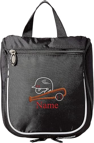 Miniatura 8 de Neceser de béisbol, kit de afeitado personalizado para hombre, estuche de viaje colgante, Béisbol-negro