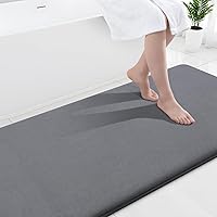 Vista 37 de Smiry Alfombra de Baño de Espuma Viscoelástica 47x24, Alfombras de Baño Extra Suaves y Absorbentes, Alfombra Antideslizante Lavable para Suelo, Gris