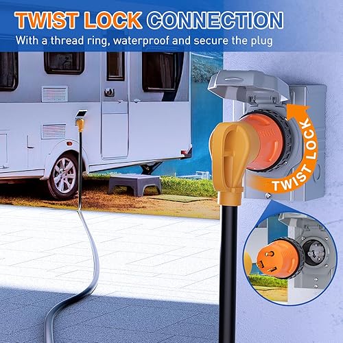 Miniatura 4 de Nilight Adaptador de corriente RV de 30 amperios a 30 amperios, conector de bloqueo giratorio TT-30P a L5-30R Enchufe macho de 30 A a receptáculo