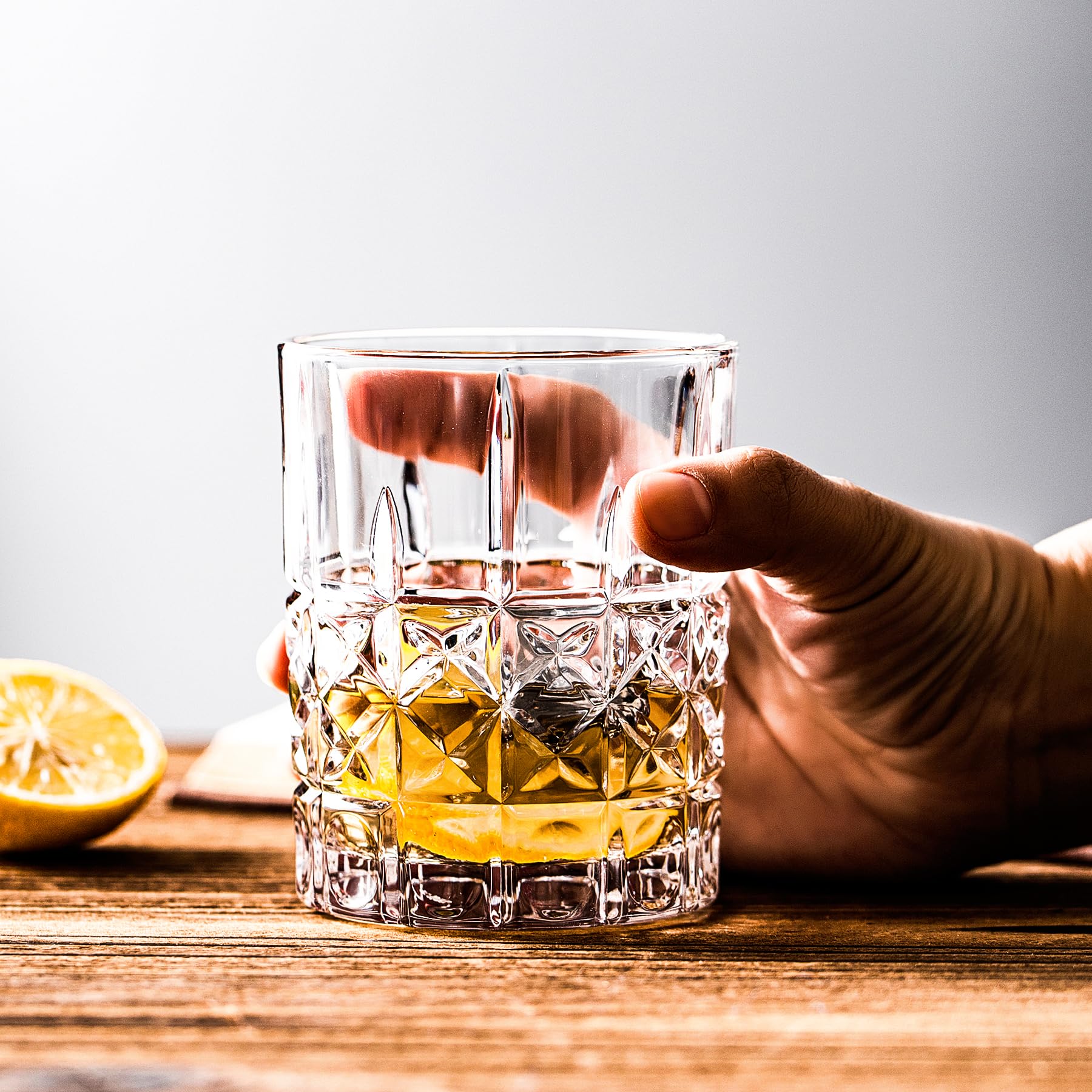 binsakao Whiskey Glasses, Premium 312 ml Scotch Glasses Set of 6, Old Fashioned Whiskey Glasses - Image 4