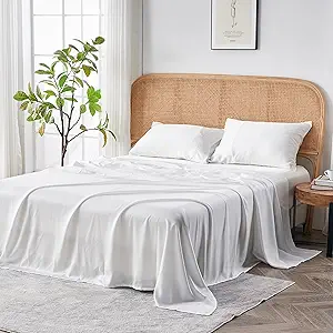 Sijo AiryWeight Tencel Sheet Set, 100% Lyocell Derived from Eucalyptus, Buttery Soft, Architectural Digest 2022 Best Cooling Sheets Winner - 3pc - 2 Pillowcases 1 Fitted (Snow, Cal King)