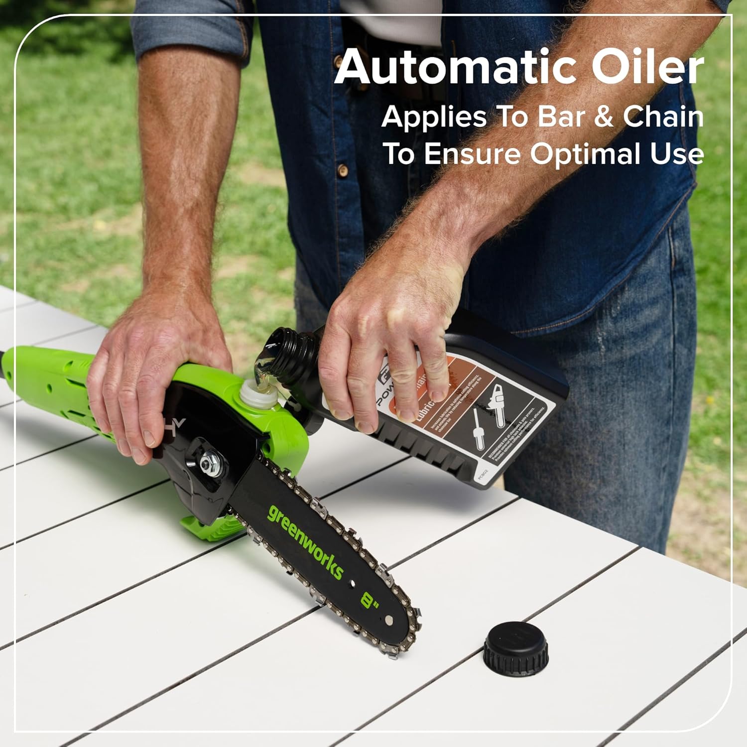 Greenworks 24V Brushless 8" Pole Saw,Great For Pruning and Trimming Branches / 200+ Compatible Tools. (Tool Only)