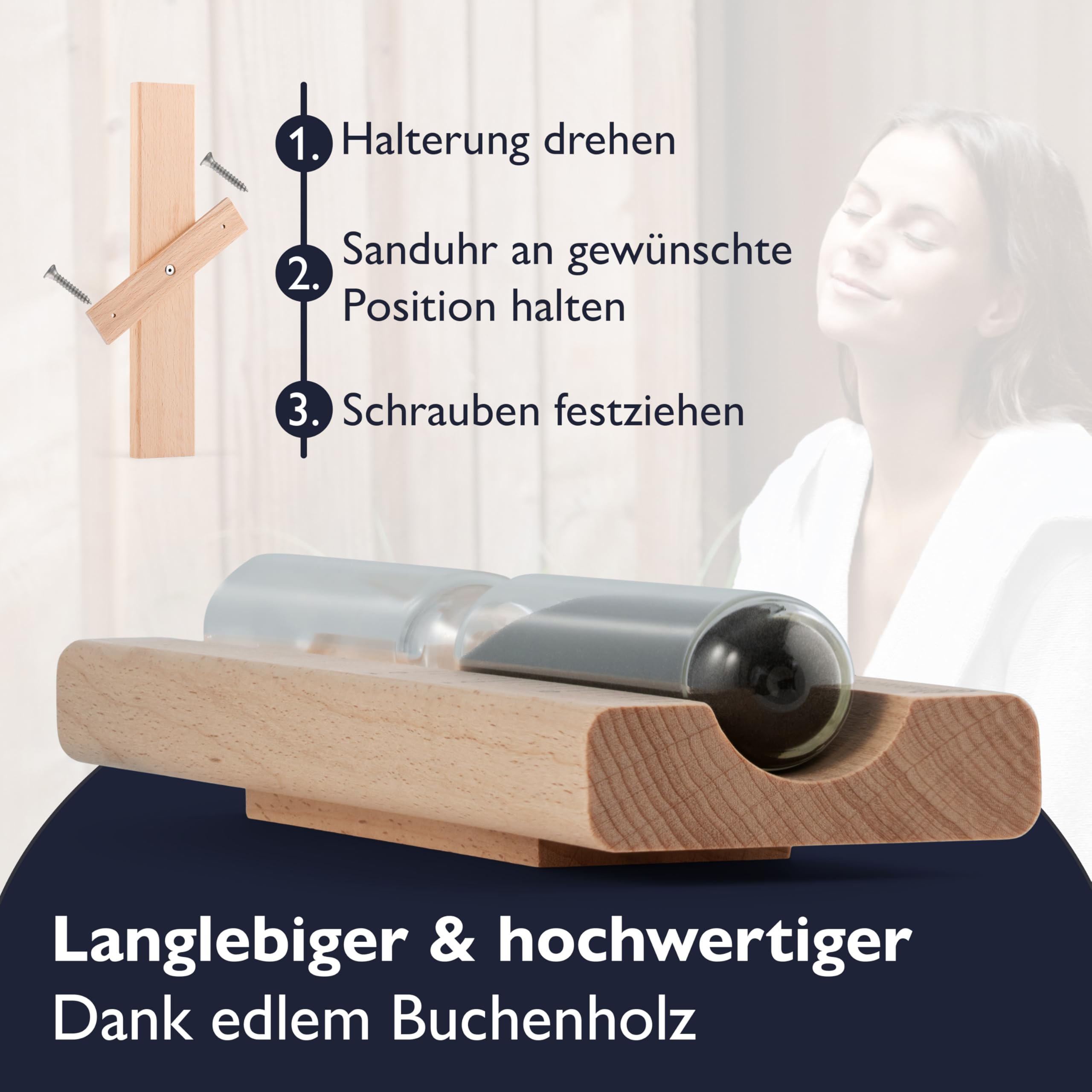 Liebenstein® Sauna Set - 4 teiliges "Komplettset" – Enthält Sauna Eimer mit Kelle [5L], Saunaaufguss Set (3 Düfte), Sauna Sanduhr und Sauna Hygrometer/Thermometer - Dein hochwertiges Sauna Zubehör Set