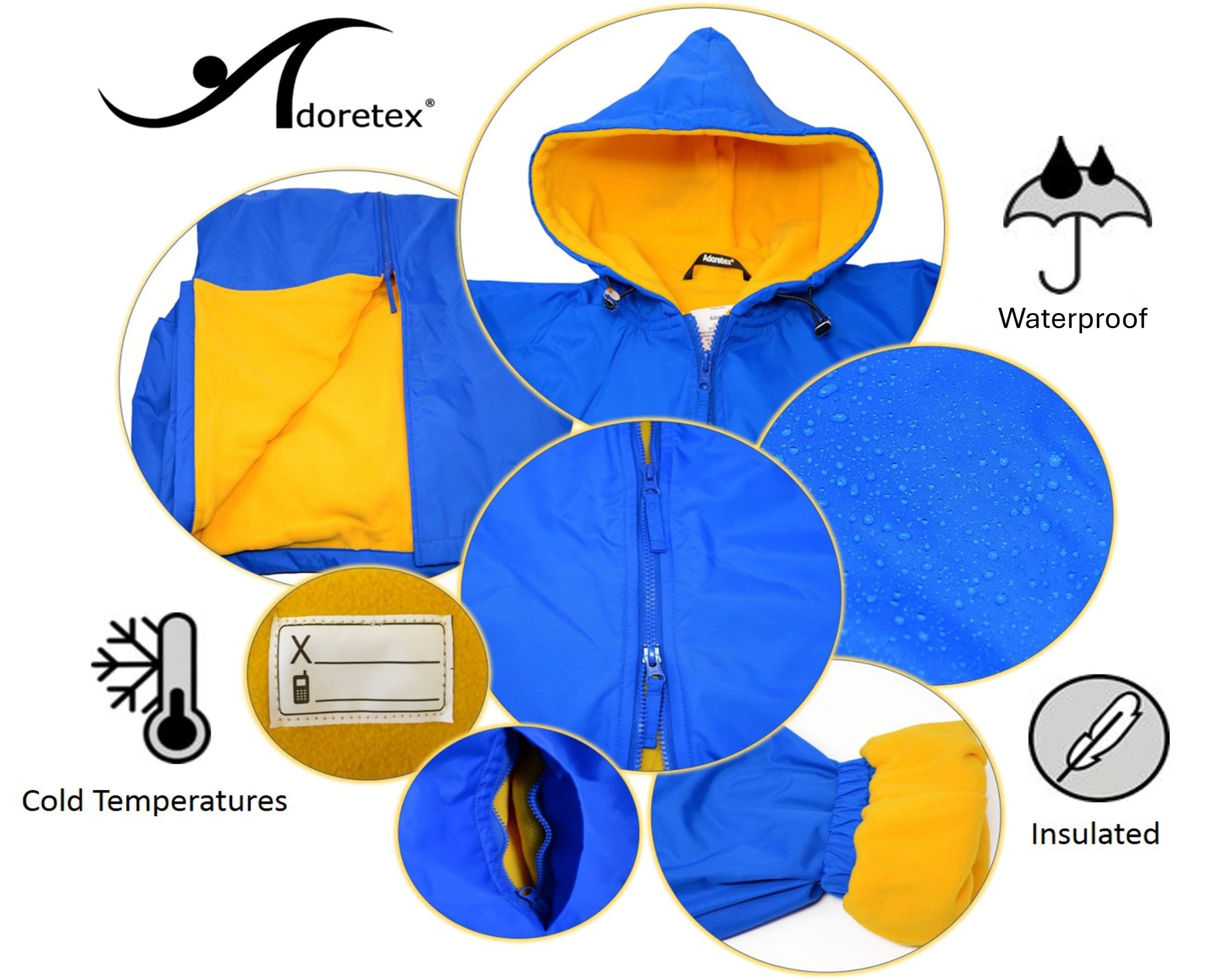 Adoretex Unisex Swim Parka Water Resistant Warm Coat Water Sports Swim Parka for Adult & Kids