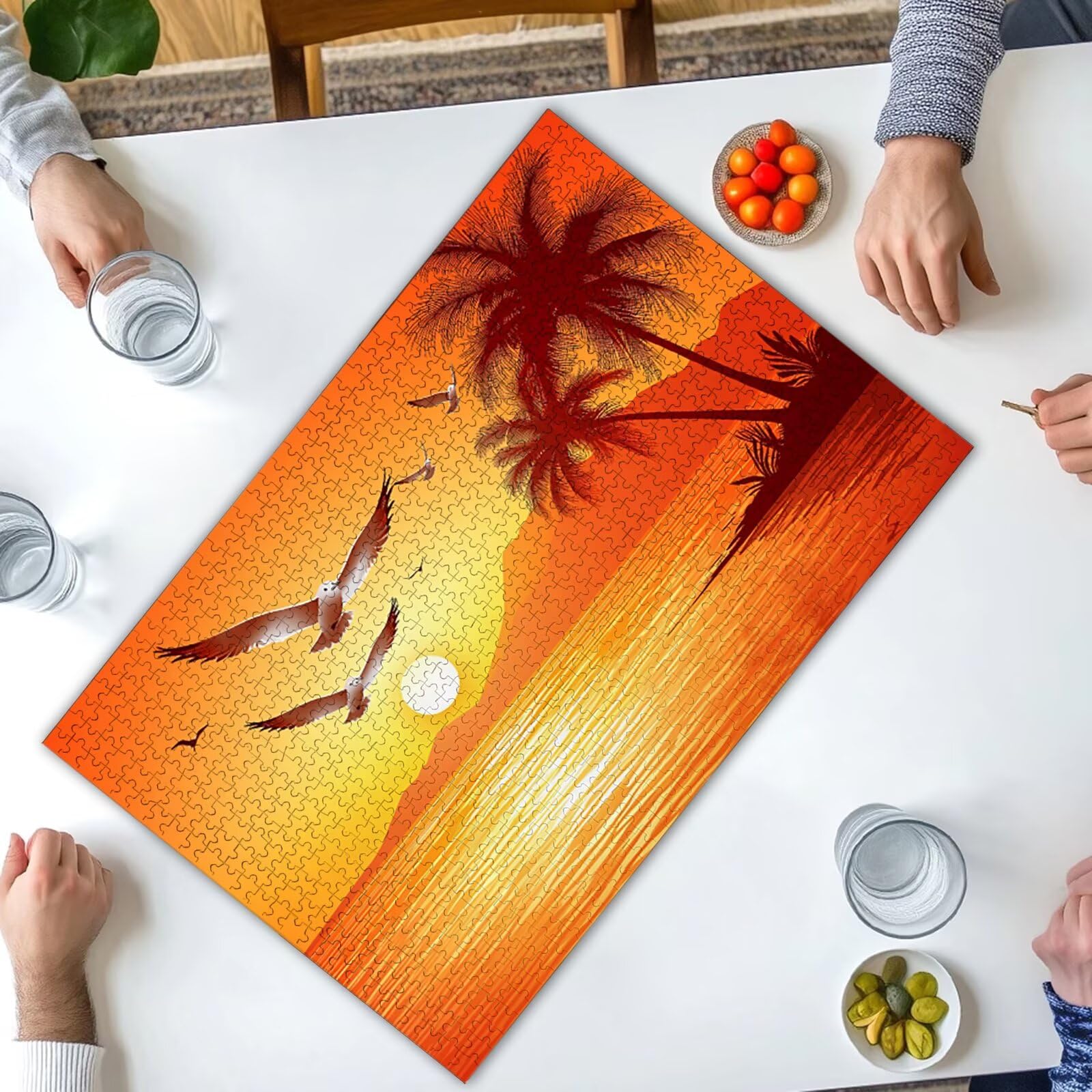 Puzzle dla dorosłych 4000, puzzle o zachodzie słońca dla dorosłych, układanki krajobrazowe, 4000 elementów, drewniane puzzle z wykwintnym pudełkiem, niemożliwe puzzle do dekoracji wnętrz, prezenty dla