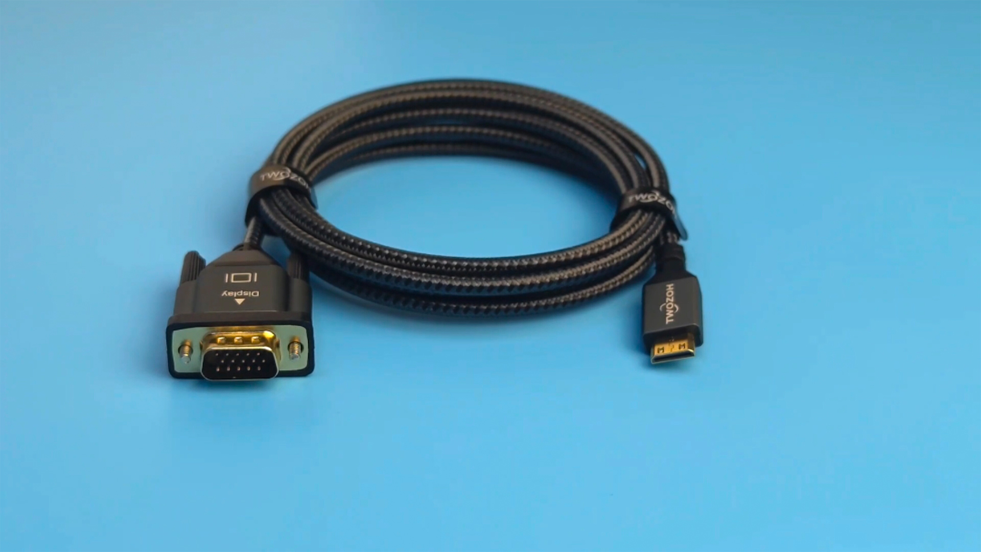 Câble Mini HDMI Vers VGA Twozoh 1M - Plaqué Or - Compatible Ultrabooks, Tablettes, Appareils Photo