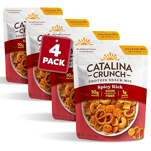 Miniatura 10 de Catalina Crunch Mezcla de bocadillos de proteína con patatas fritas de queso, 0.35 onzas de proteína, 0.04 oz de azúcar por porción, buena fuente