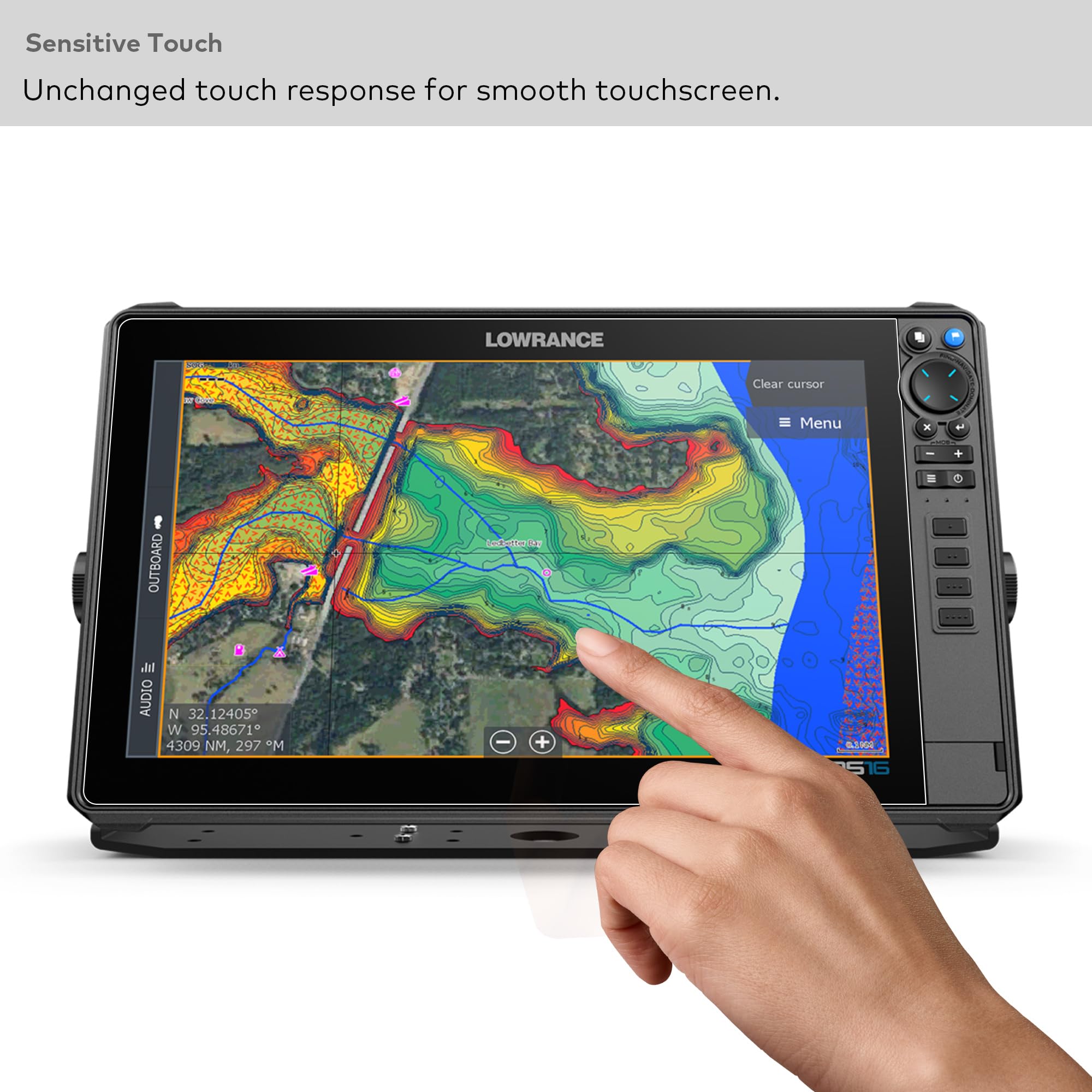 Protector de pantalla de vidrio templado para Lowrance HDS PRO, buscador de peces con pantalla táctil de 16 pulgadas, accesorio resistente a arañazos (HD Claro)