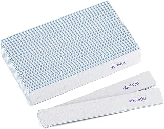 25 Count Nail Files 400/400 Grit, Fine Grit Nail Buffers for Buffing and Smoothing Natural Nails