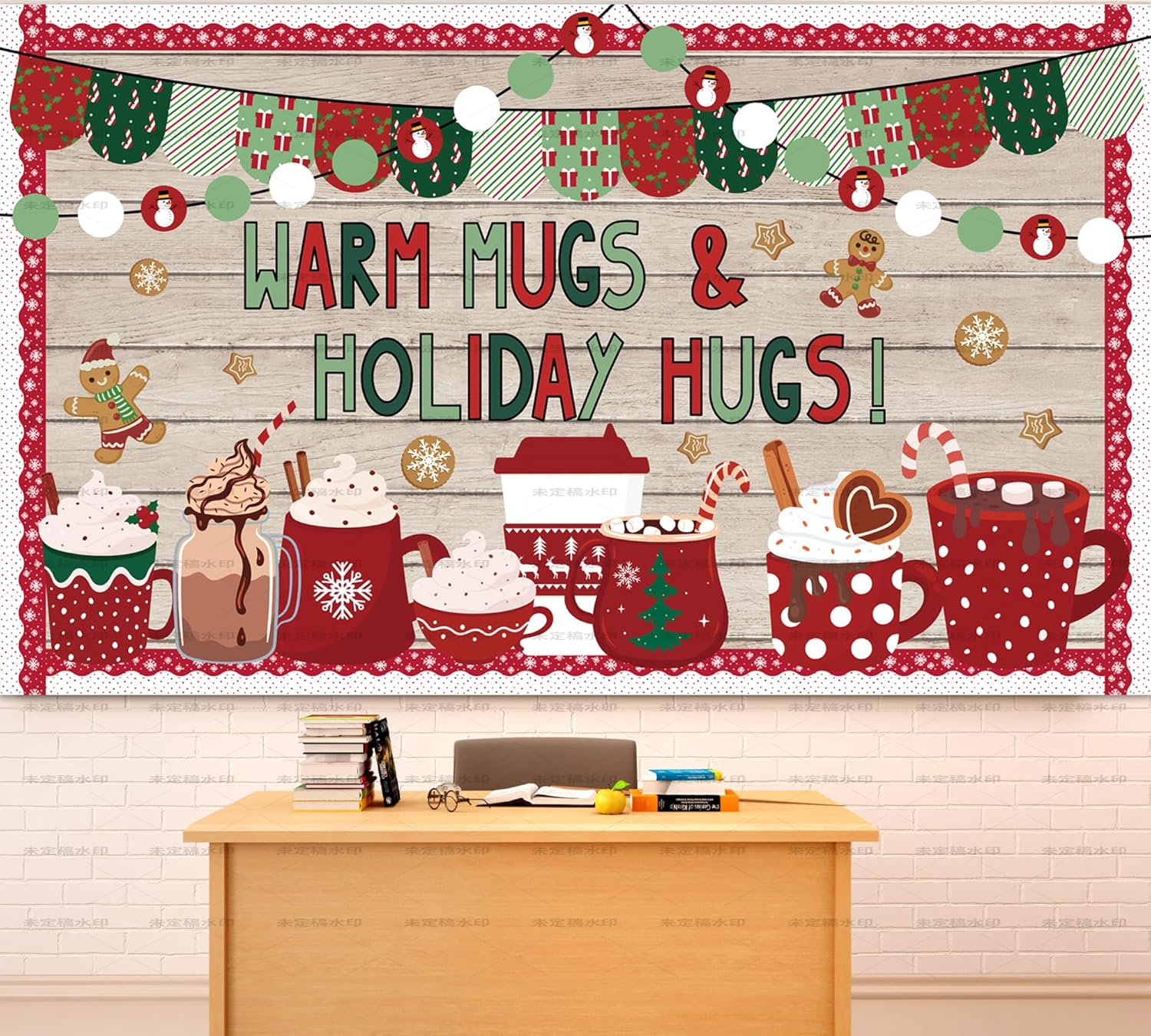 Christmas Bulletin Board Decorations Hot Cocoa Cup Bulletin Board Decoration Set Christmas Bright Classroom Decorations Warm Mugs & Holiday Hugs Cutouts for Winter School Home Office Wall Decor