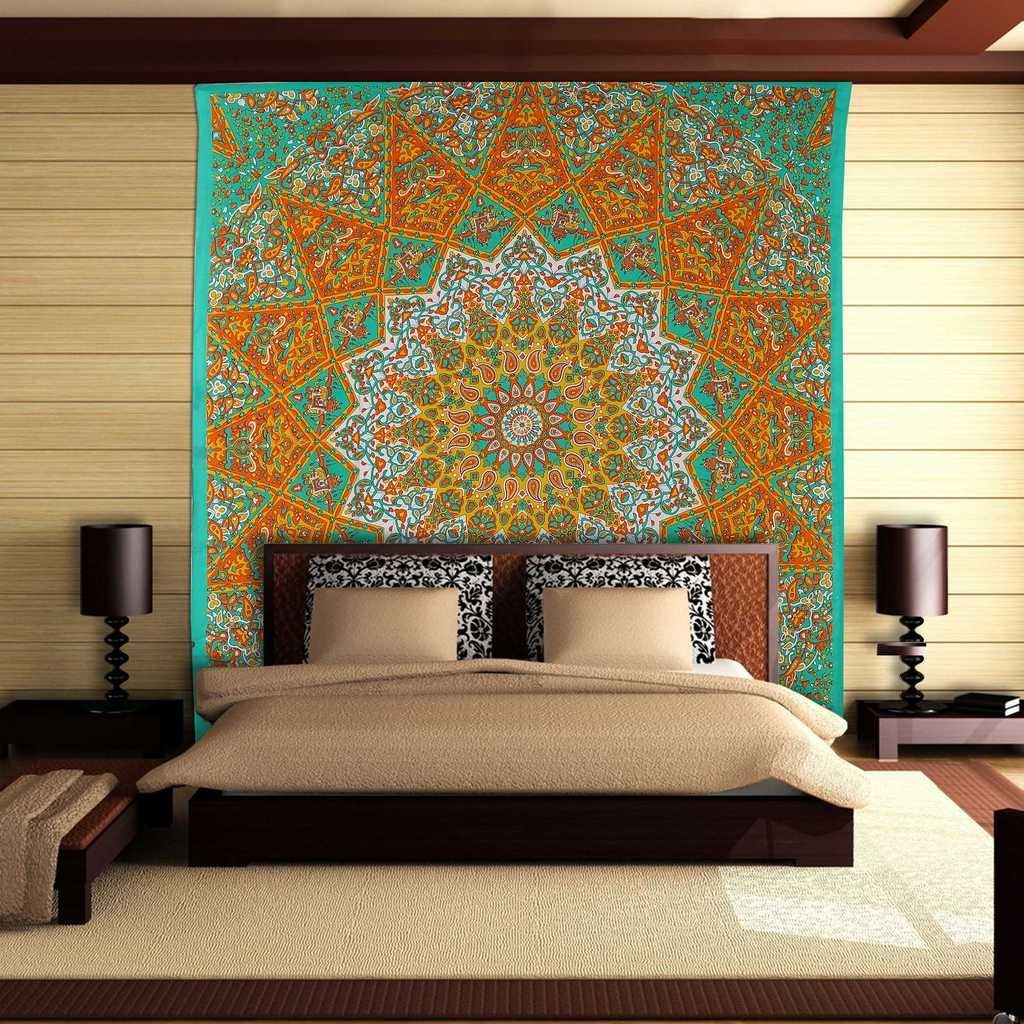 Stylo Culture Multi Color Mandala Bedding Tapestry Queen Cotton Printed