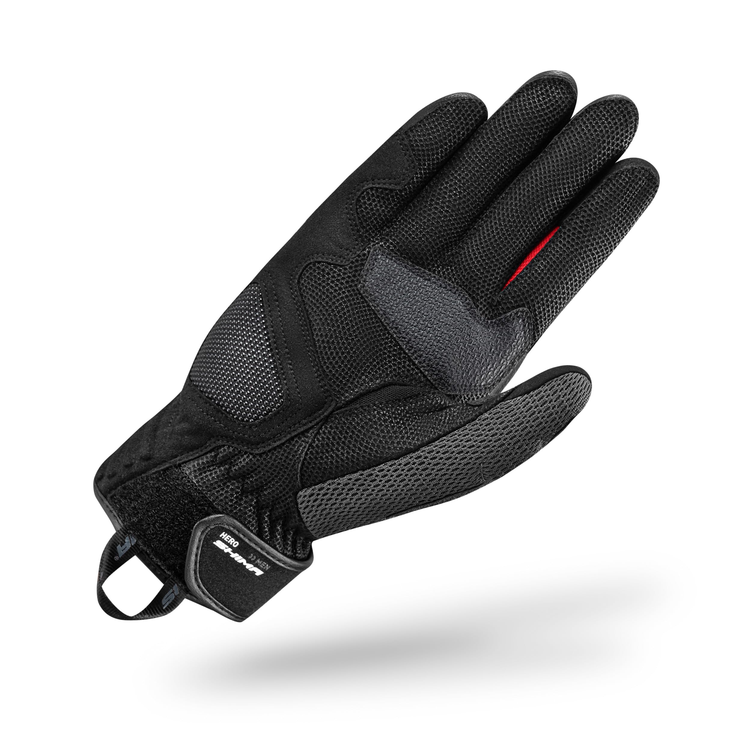 SHIMA HERO GLV Guanti Moto Estivi Uomo Pelle Lungo Ventilato Perforato Omologati Guanto per Motocicletta Touchscreen Ventilata Scooter Protettore Rinforzato Abbigliamento Racing (Uomini, Rosso, XL)