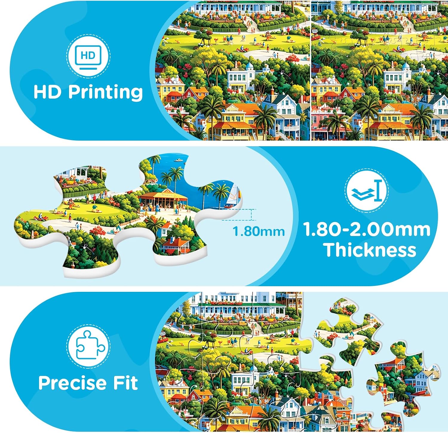500 Pieces Puzzles for Adults,Fun Summer Island Getaway Beach Jigsaw Puzzle image 2