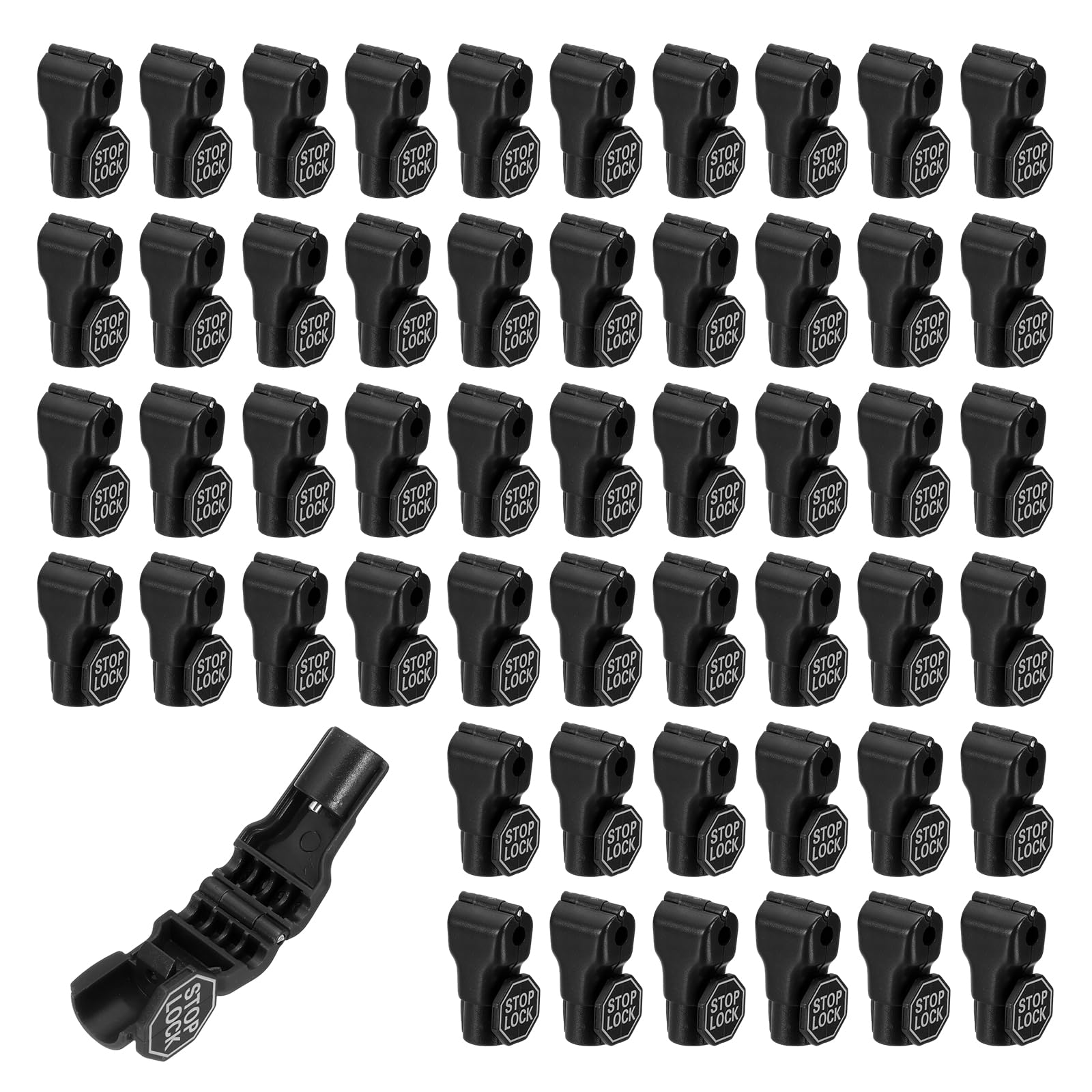 PATIKIL Serrature a gancio (5 mm, nero) (100 pezzi), gancio di sicurezza magnetico in plastica con segnale di stop-lock, adatto per negozi al dettaglio/supermercato/centro commerciale