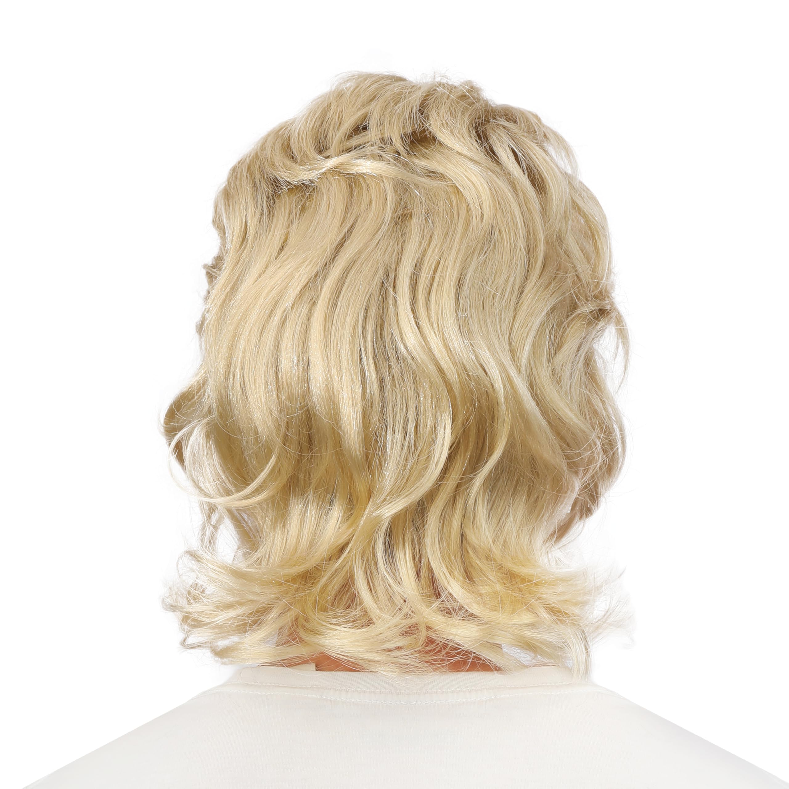 P'TIT CLOWN - 68090 - Perruque Mi-Longue Raide avec Frange - Accessoire de Déguisement - Pour Carnaval, Fête à Thème, Halloween, Manga, Cosplay, Festival, Nouvel An - Cheveux Synthétiques - Blond