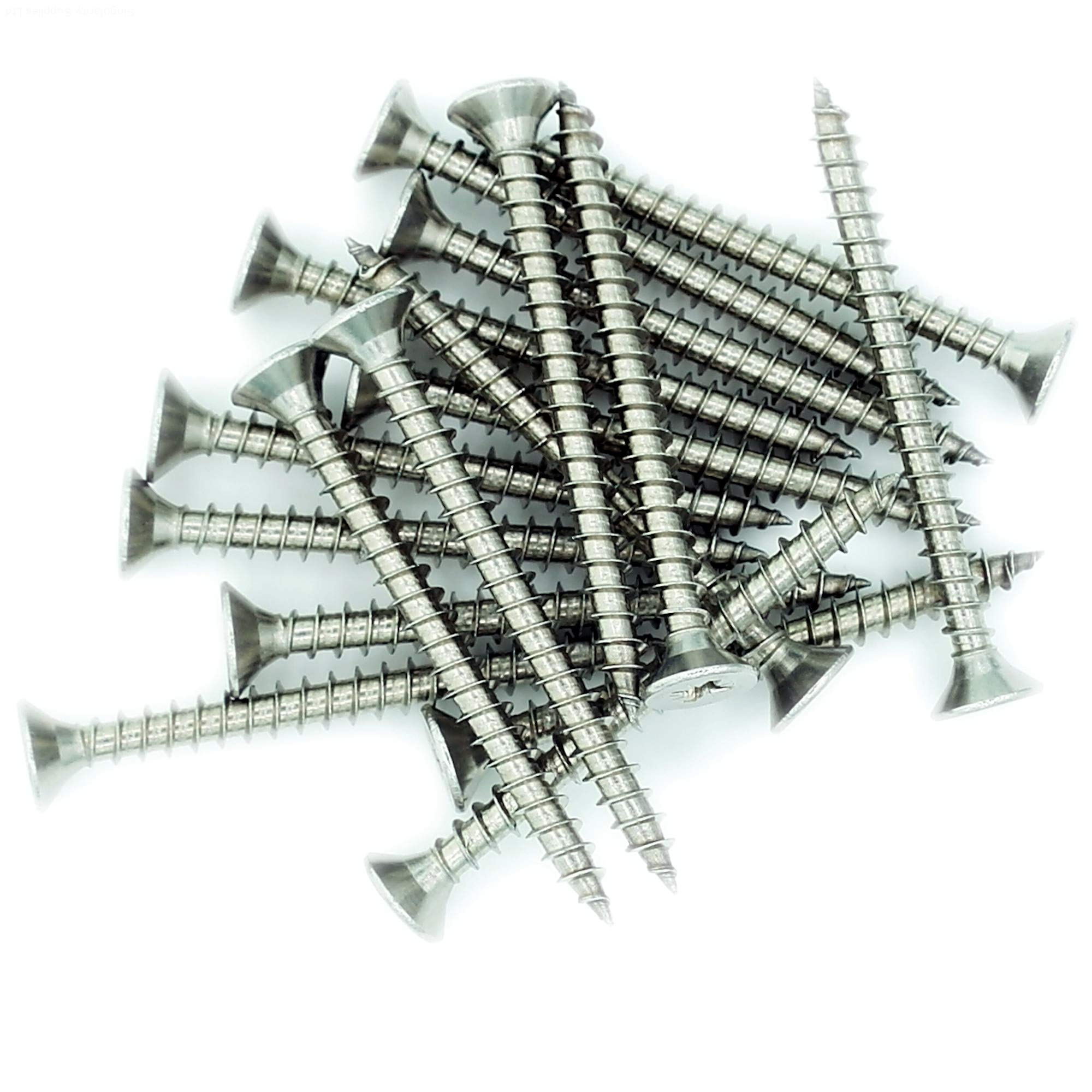 Singularity Supplies No.5 X 1.8 (3.5Mm X 45Mm) Pozi Countersunk Chipboard Screw - Stainless Steel (A2) (Pack Of 20)