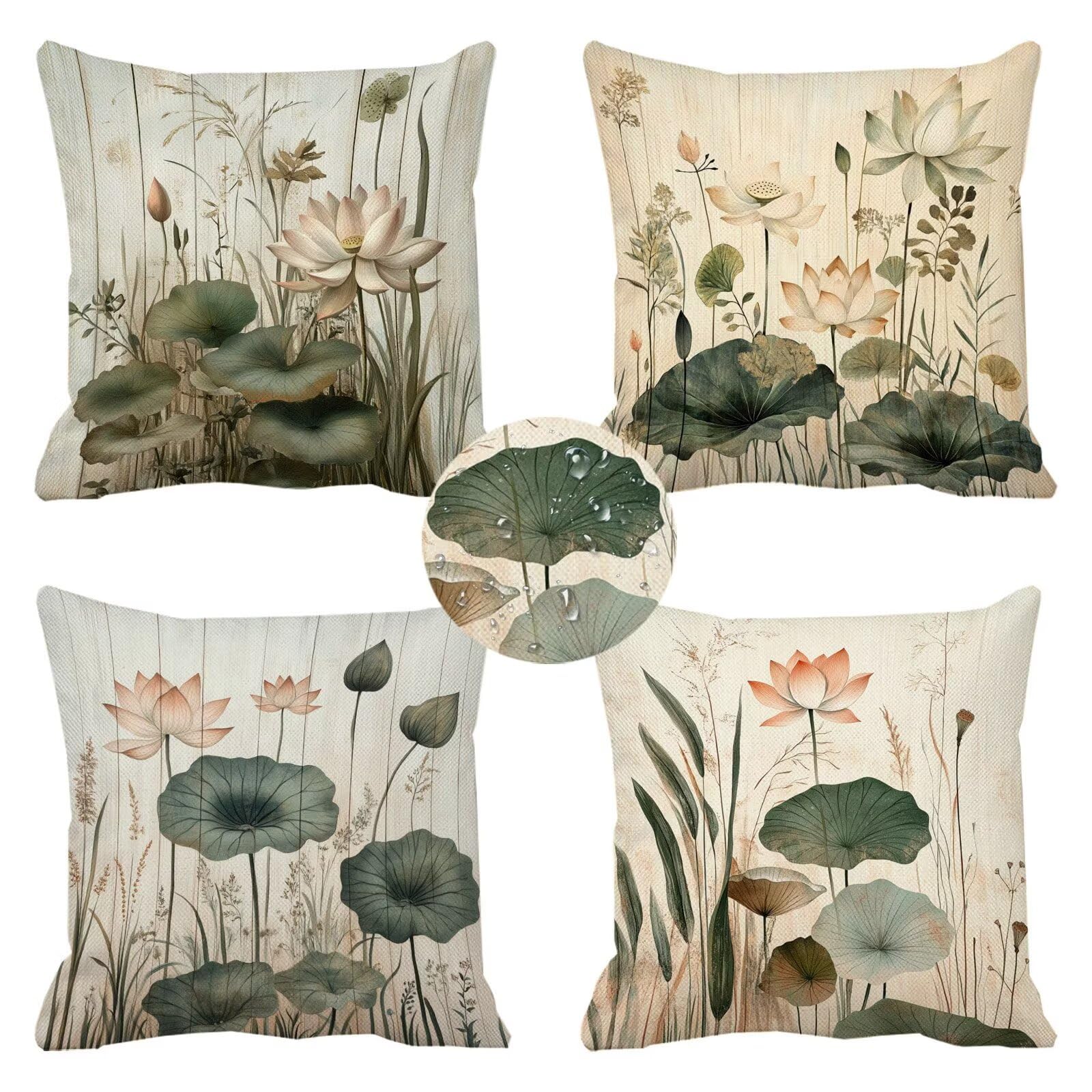 Housse de coussin en lin grain de bois décoratif pour maison et chaise de patio