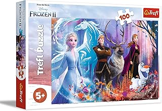 Trefl Magia Krainy Lodu Puzzle 100 Elementów Frozen 2 o Wysokiej Jakości Nadruku dla Dzieci od 5 lat