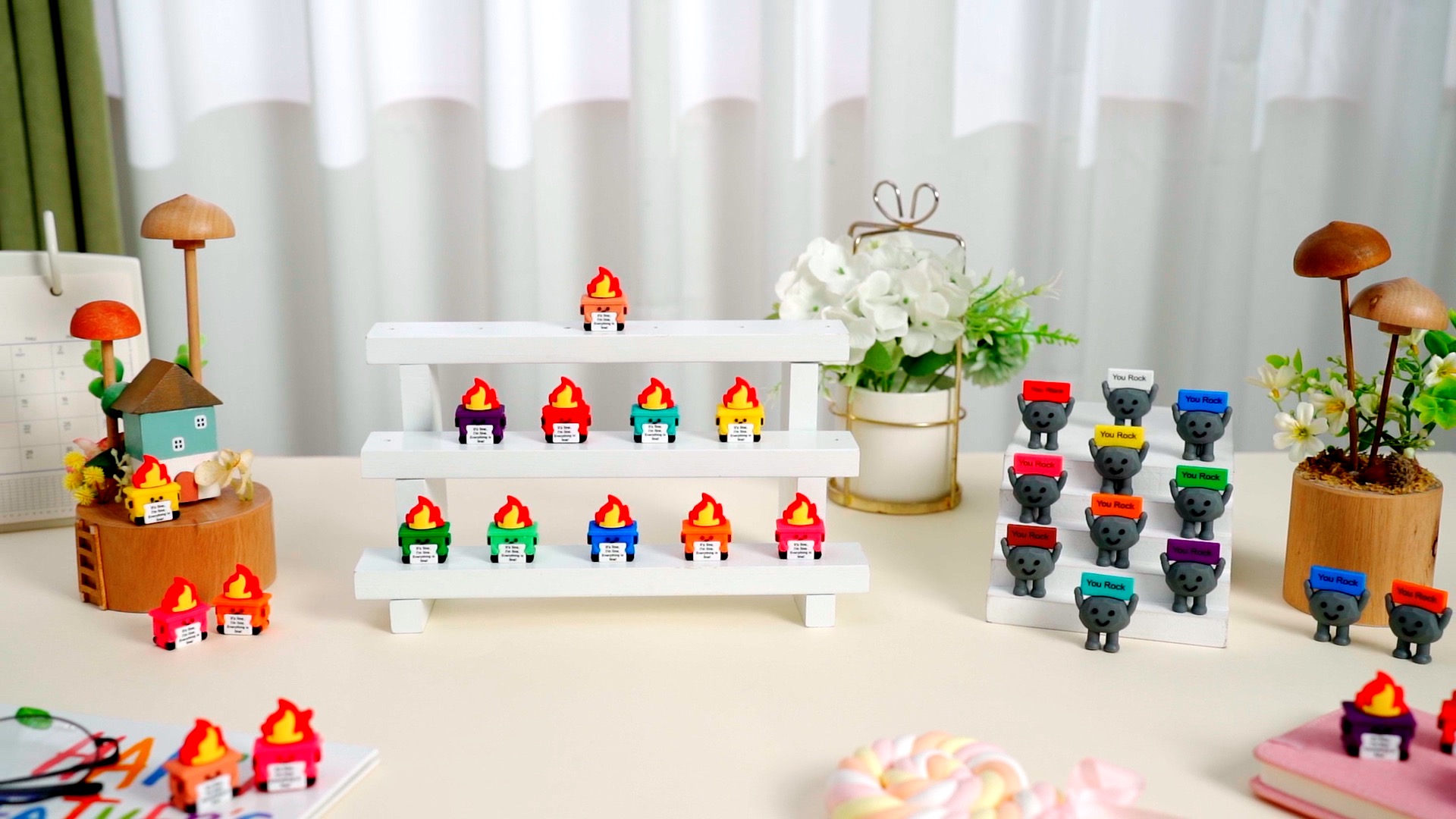Amazon.com: Gejoy 50 Pcs Mini Rubber Sunflower Toys Positive Gifts